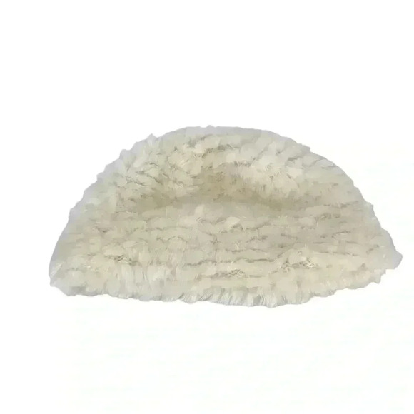 VINTAGE HAT HANSEN FAUX FUR WHITE WINTER MADE IN THE USA ADJUSTABLE CAP - Picture 6 of 16